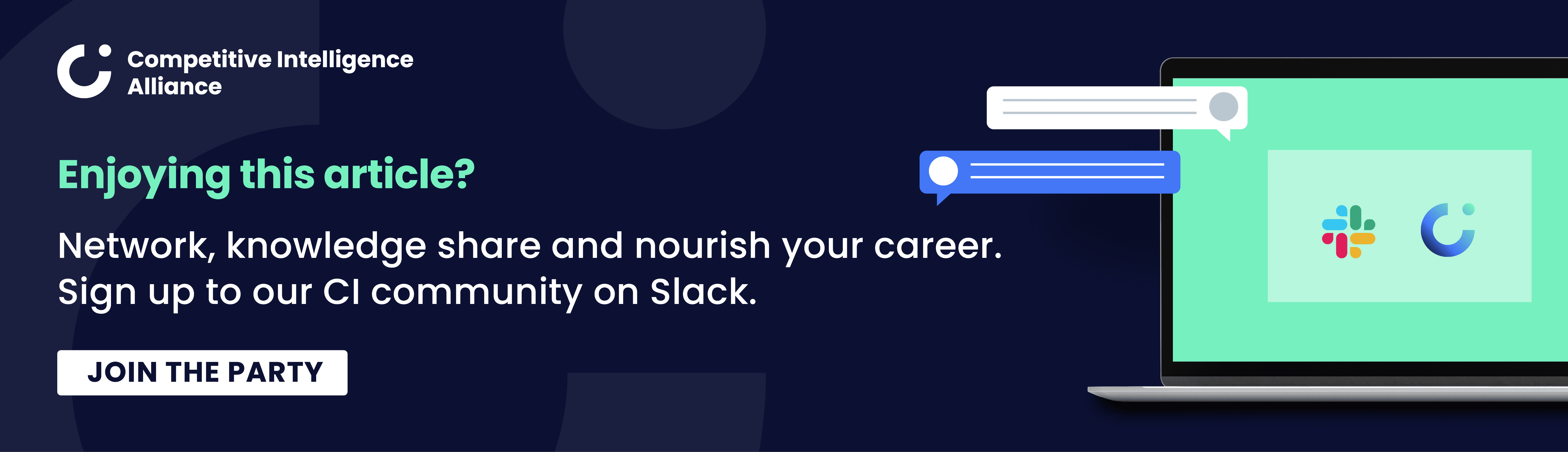 A call to action banner encouraging readers to join the CI Alliance Slack community.